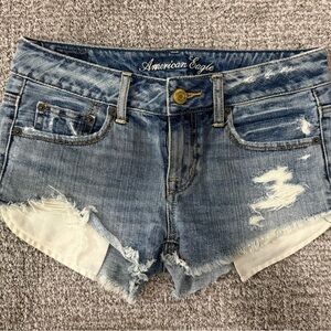 Women’s American Eagle Outfitters Frayed Blue Jean Shorts